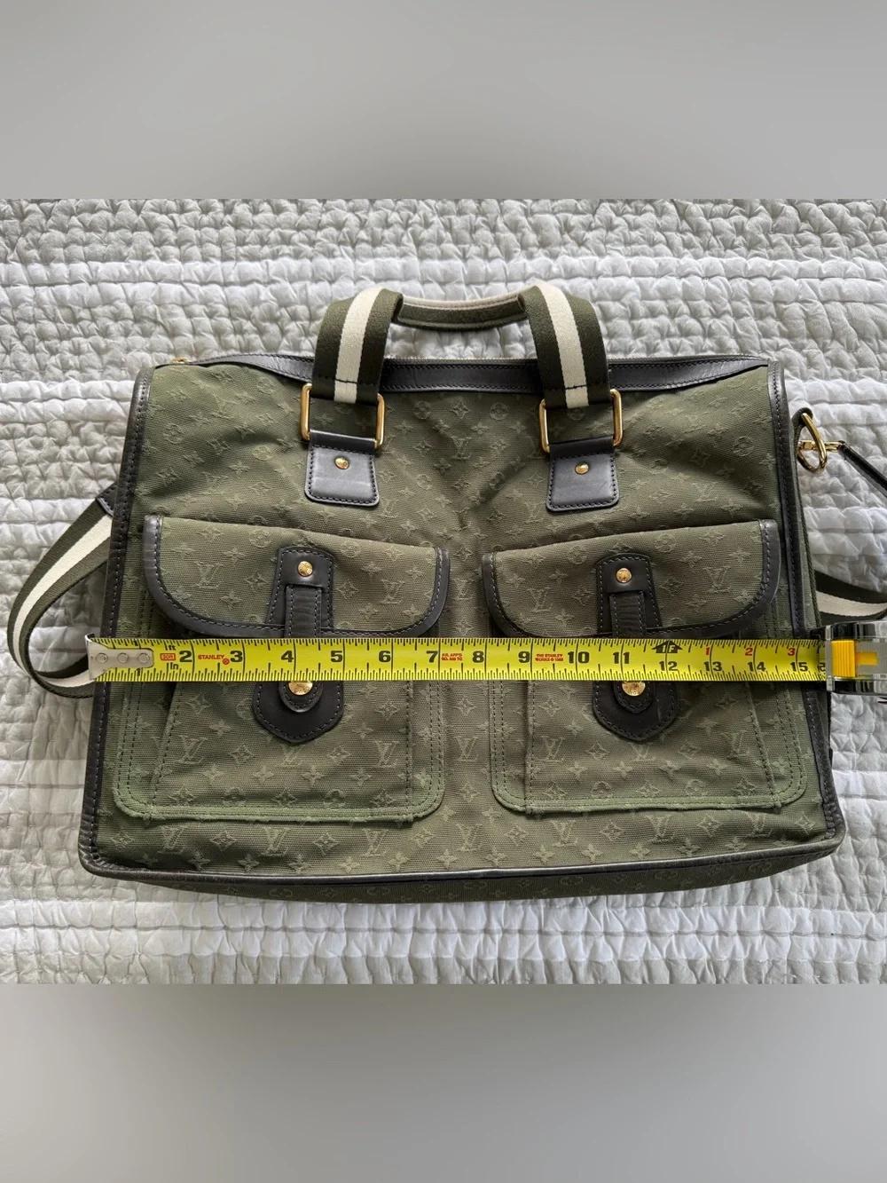 Louis Vuitton Olive Green Monogram Canvas Mini Lin Mary Kate Briefcase